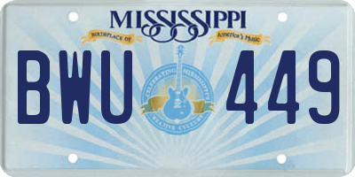MS license plate BWU449