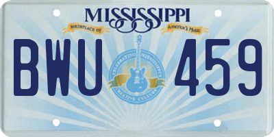 MS license plate BWU459