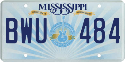 MS license plate BWU484