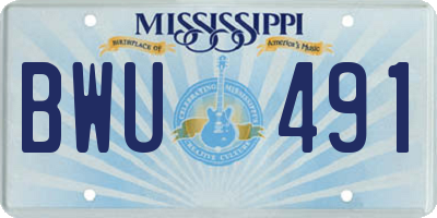 MS license plate BWU491