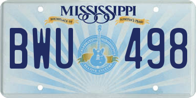 MS license plate BWU498