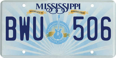 MS license plate BWU506