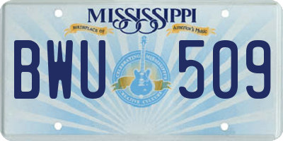 MS license plate BWU509