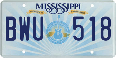 MS license plate BWU518
