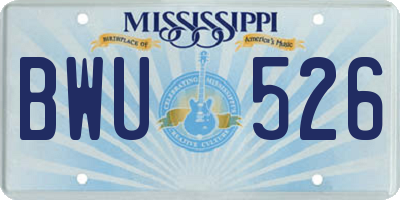 MS license plate BWU526