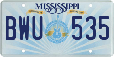 MS license plate BWU535