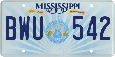 MS license plate BWU542