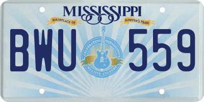 MS license plate BWU559