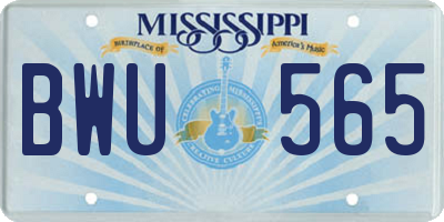 MS license plate BWU565