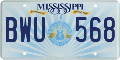 MS license plate BWU568