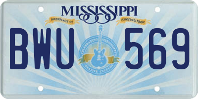 MS license plate BWU569