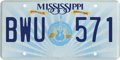 MS license plate BWU571