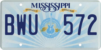 MS license plate BWU572