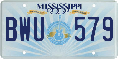 MS license plate BWU579