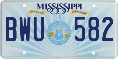 MS license plate BWU582