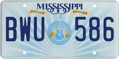 MS license plate BWU586