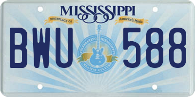MS license plate BWU588