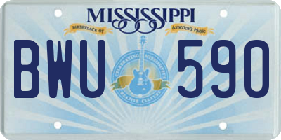 MS license plate BWU590