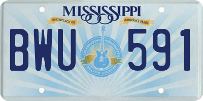 MS license plate BWU591