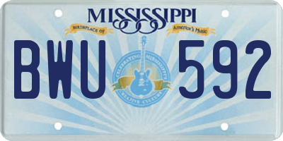 MS license plate BWU592