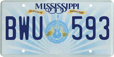 MS license plate BWU593