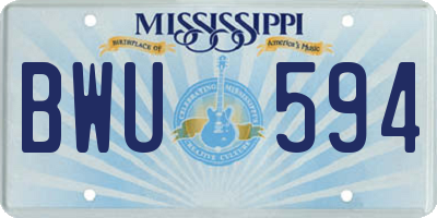 MS license plate BWU594