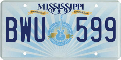 MS license plate BWU599