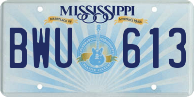 MS license plate BWU613