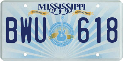 MS license plate BWU618