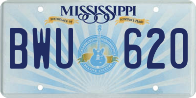 MS license plate BWU620
