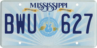 MS license plate BWU627