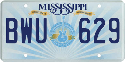 MS license plate BWU629
