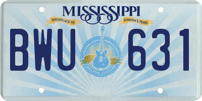 MS license plate BWU631