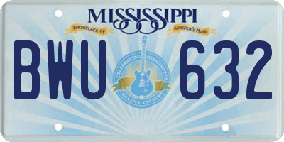 MS license plate BWU632