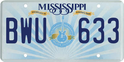 MS license plate BWU633