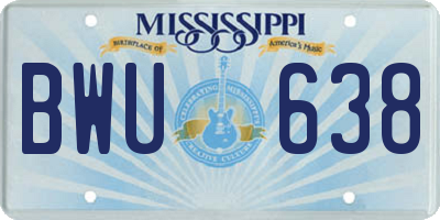 MS license plate BWU638