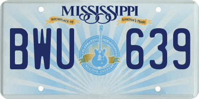 MS license plate BWU639