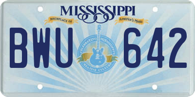 MS license plate BWU642