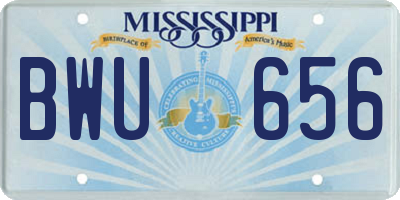 MS license plate BWU656