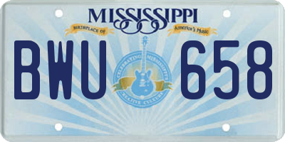 MS license plate BWU658