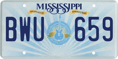 MS license plate BWU659