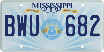 MS license plate BWU682
