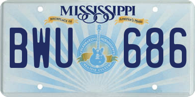 MS license plate BWU686