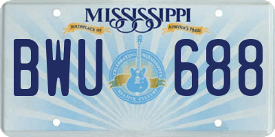 MS license plate BWU688