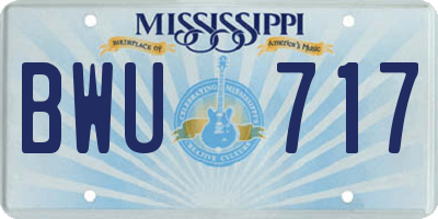 MS license plate BWU717