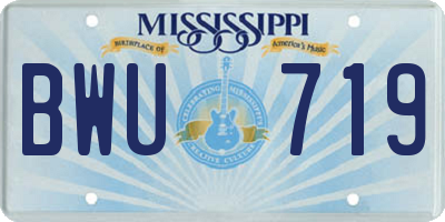 MS license plate BWU719