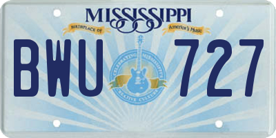 MS license plate BWU727