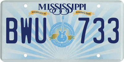 MS license plate BWU733