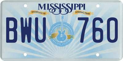 MS license plate BWU760