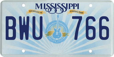 MS license plate BWU766